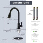 Canilla monocomando cocina pico cisne extensible (Negro)
