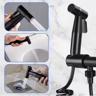 Ducha tipo bidet doble salida negro mate