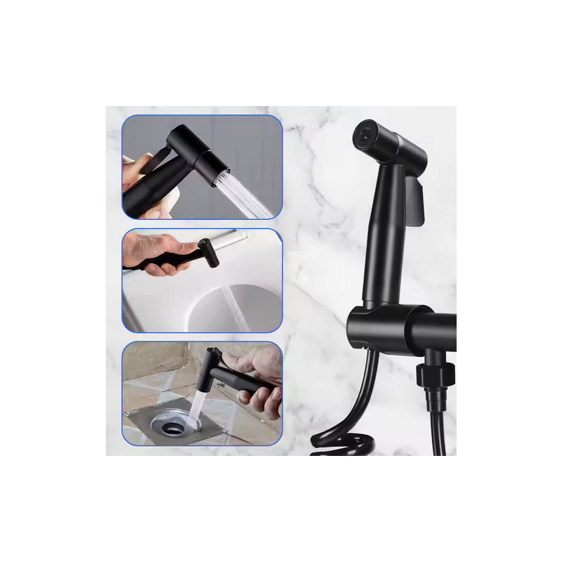 Ducha tipo bidet doble salida negro mate