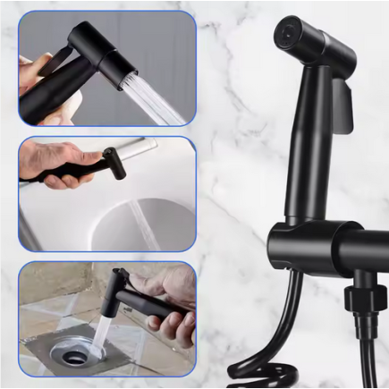 Ducha tipo bidet doble salida negro mate