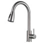 Canilla monocomando cocina pico cisne extensible (Acero inoxidable)