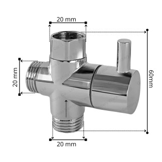 Distribuidor de ducha cobre y zinc – selector ½″ SK